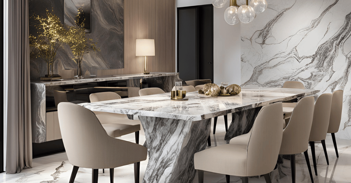 Marble Dining Table Set